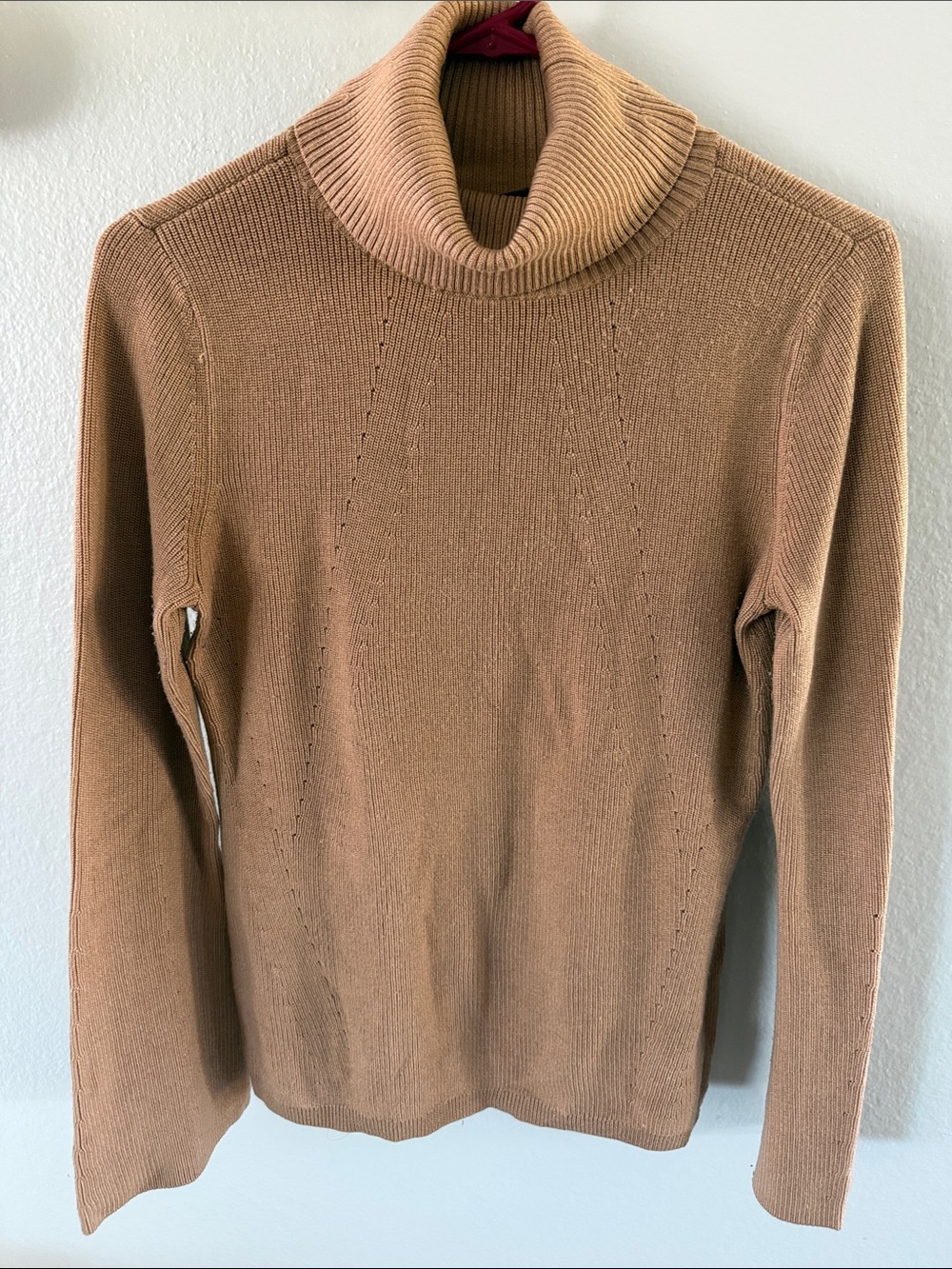 White House Black Market Camel Ribbed Turtleneck
